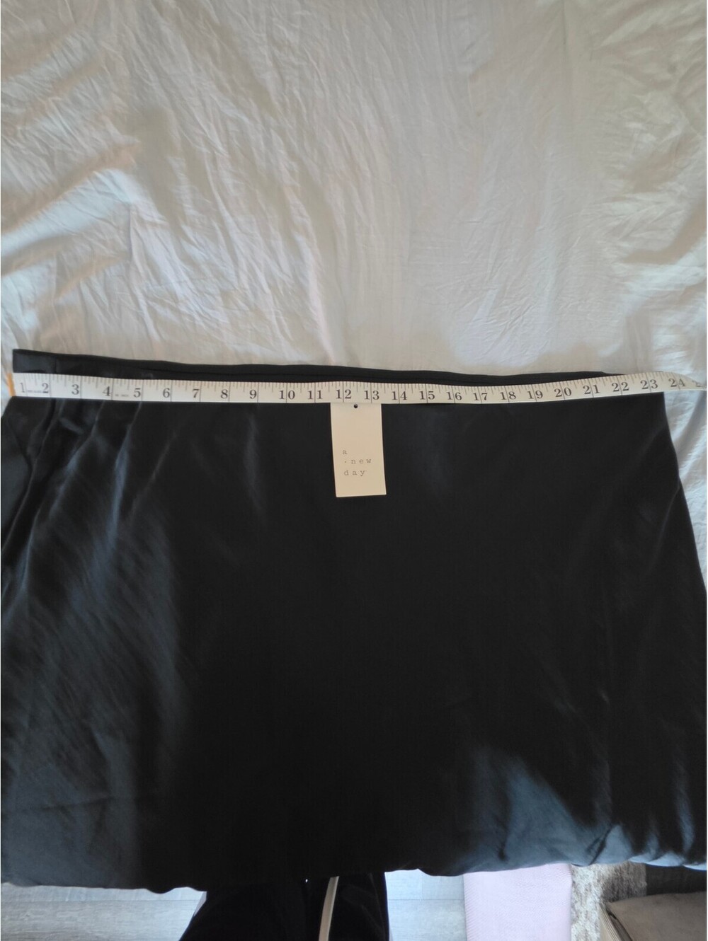 a.new day Black Satin-Like Midi Skirt Size 3X - Picture 7 of 8